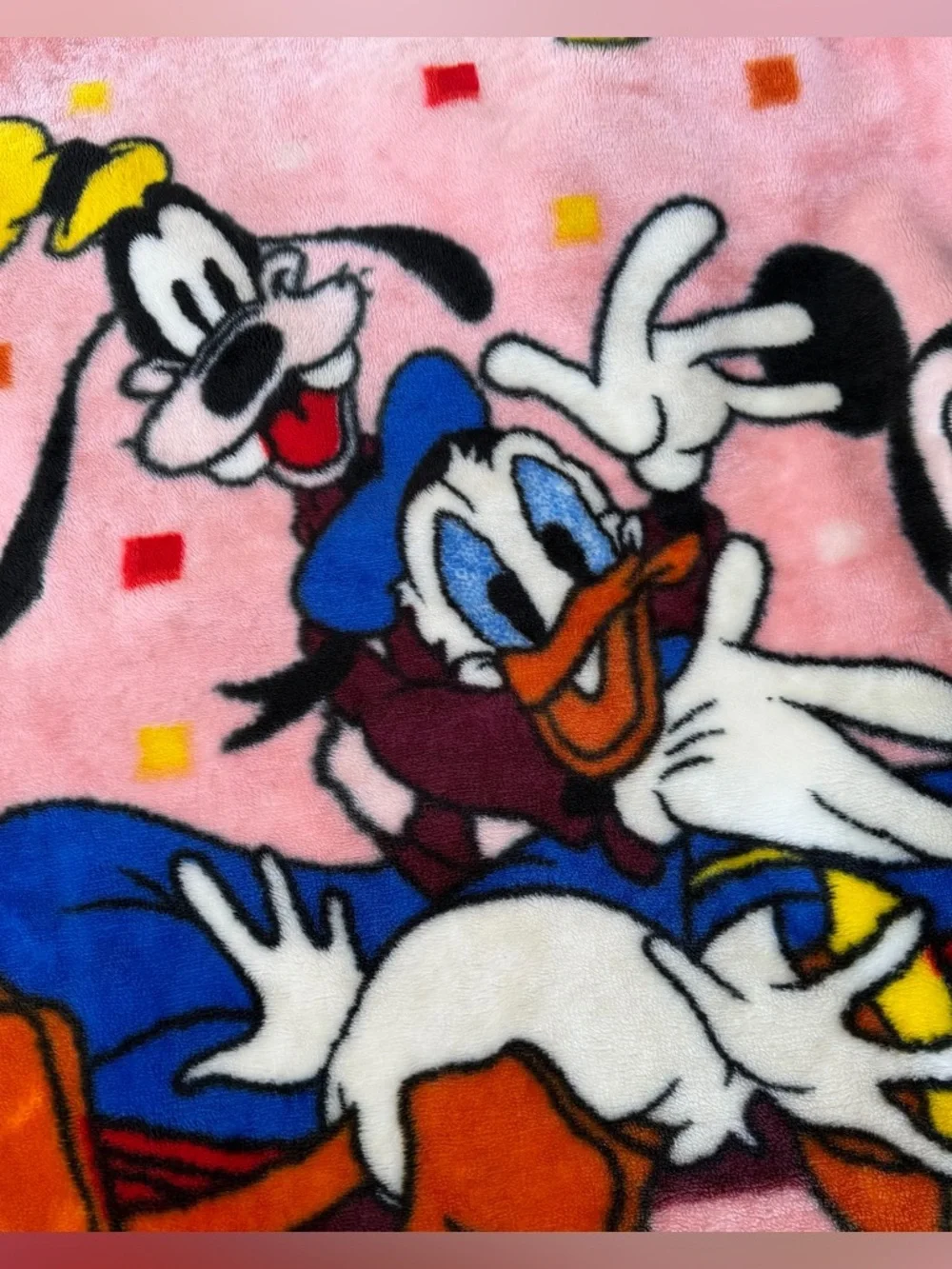 VTG Baby Mickey & Friends Plush Minky Blanket Minnie Daisy Goofy 61x85 Soft Nice